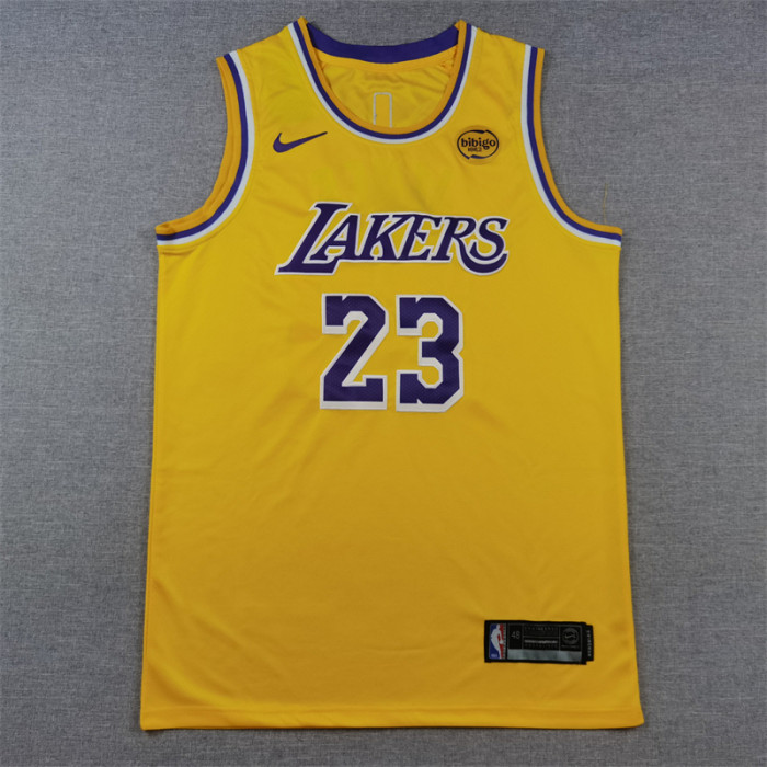 Los Angeles Lakers 23 JAMES Yellow NBA Jersey Basketball Shirt