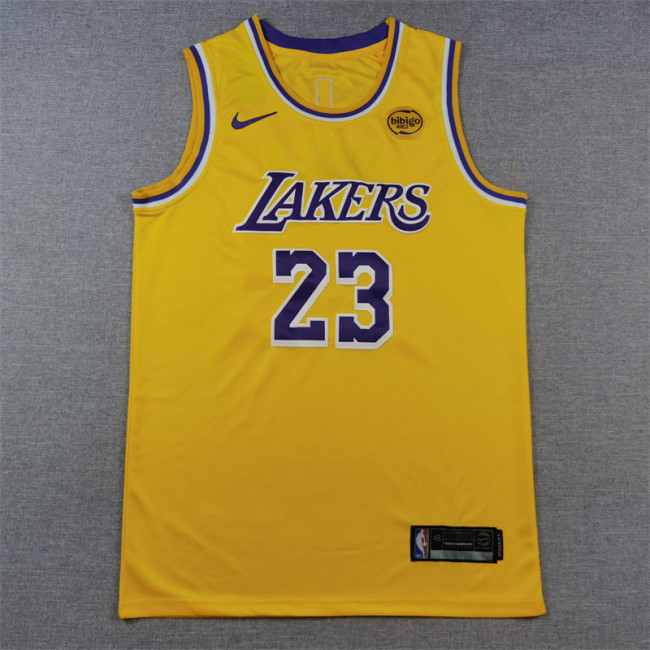Los Angeles Lakers 23 JAMES Yellow NBA Jersey Basketball Shirt