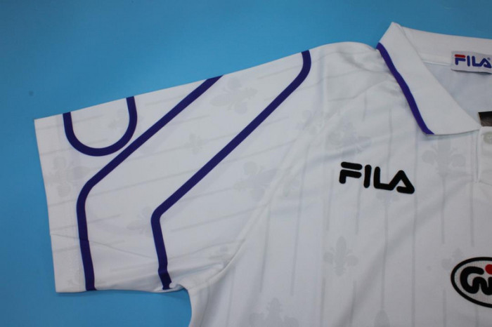 Retro Jersey 1997-1998 Fiorentina Away White Soccer Jersey Vintage Football Shirt