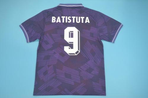 Retro Jersey 1992-1993 Fiorentina BATISTUTA 9 Home Soccer Jersey Vintage Football Shirt