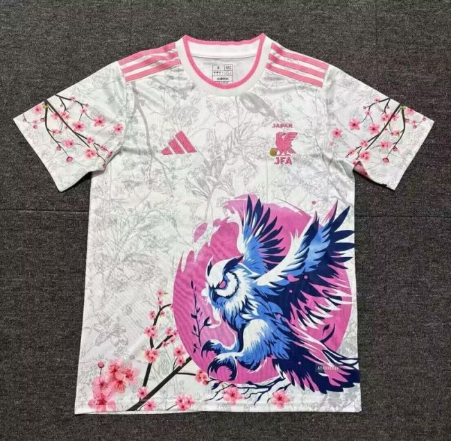 Fan Version Japan 2024 White/Pink Comic Soccer Jersey Football Shirt