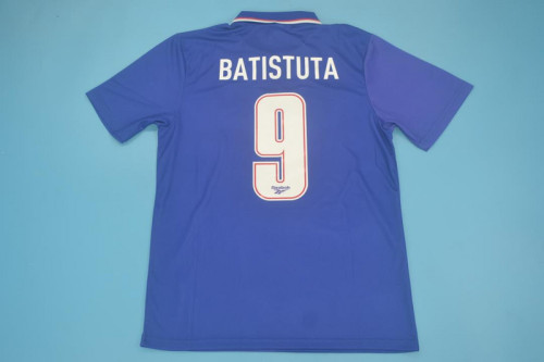 Retro Jersey 1995-1996 Fiorentina BATISTUTA 9 Home Soccer Jersey Vintage Football Shirt