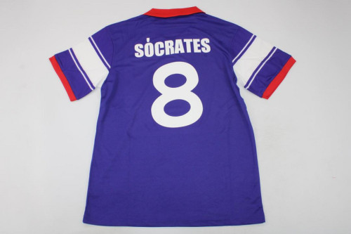 Retro Jersey 1984-1985 Fiorentina SOCRATES 8 Home Soccer Jersey Vintage Football Shirt