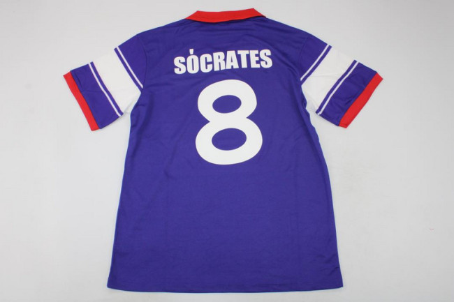 Retro Jersey 1984-1985 Fiorentina SOCRATES 8 Home Soccer Jersey Vintage Football Shirt