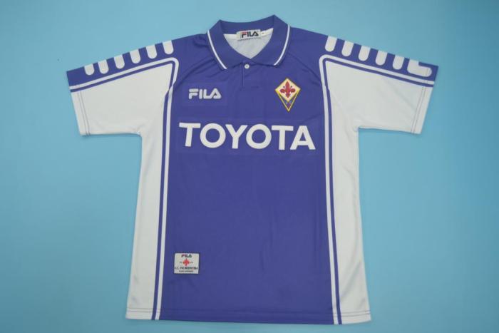 Retro Jersey 1999-2000 Fiorentina 9 BATISTUTA Home Soccer Jersey Vintage Football Shirt