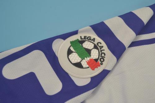with Serie A Patch Retro Jersey 1999-2000 Fiorentina Home Soccer Jersey Vintage Football Shirt