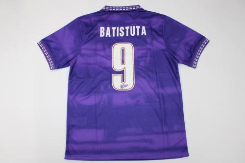 Retro Jersey 1994-1995 Fiorentina BATISUTA 9 Home Soccer Jersey Vintage Football Shirt