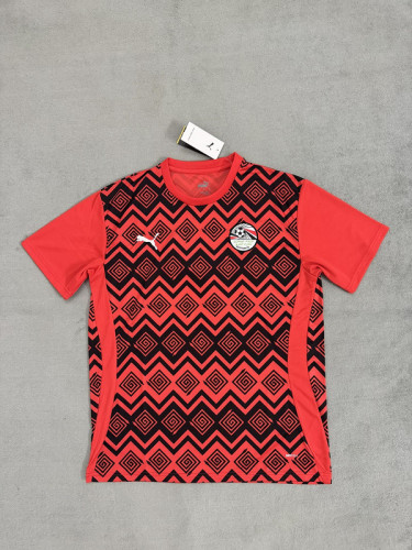 Fan Version 2025 Egypt Red/Black Soccer Training Jersey Football Pre-match Shirt