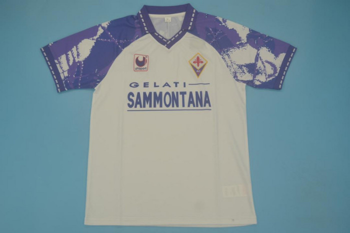 Retro Jersey 1994-1995 Fiorentina Away White Soccer Jersey Vintage Football Shirt