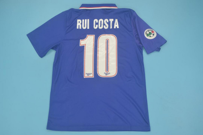 with Serie A Patch Retro Jersey 1995-1996 Fiorentina RUI COSTA 10 Home Soccer Jersey Vintage Football Shirt