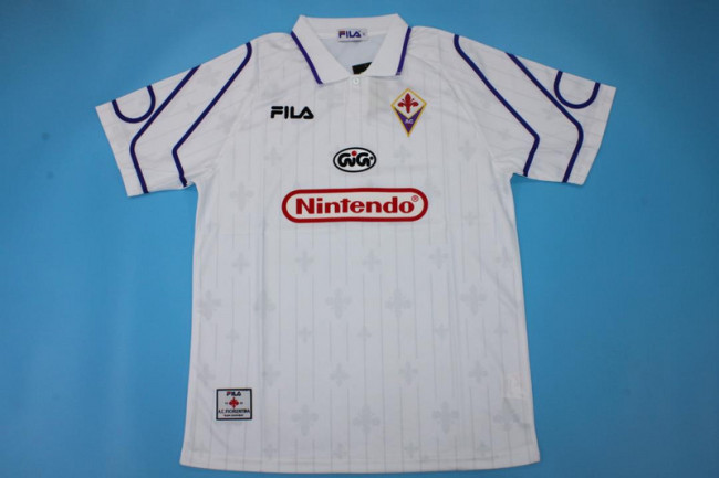 Retro Jersey 1997-1998 Fiorentina Away White Soccer Jersey Vintage Football Shirt