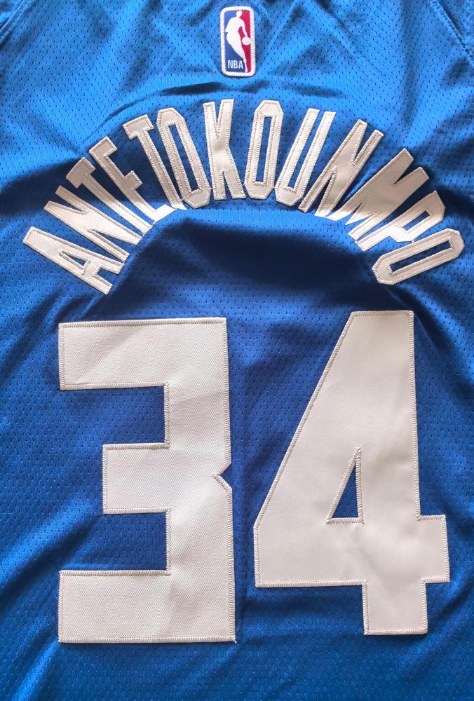 2025 City Edition Milwaukee Bucks 34 ANTETOKOUNMPO Blue NBA Shirt Basketball Jersey