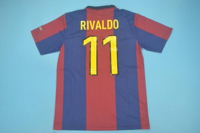 Retro Jersey 1998-1999 Barcelona RIVALDO 11 Home Soccer Jersey Vintage Football Shirt