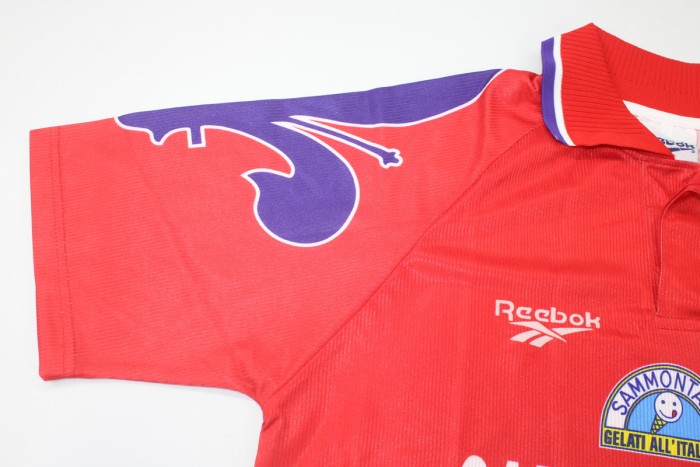 Retro Jersey 1995-1996 Fiorentina 11 Third Away Red Soccer Jersey Vintage Football Shirt