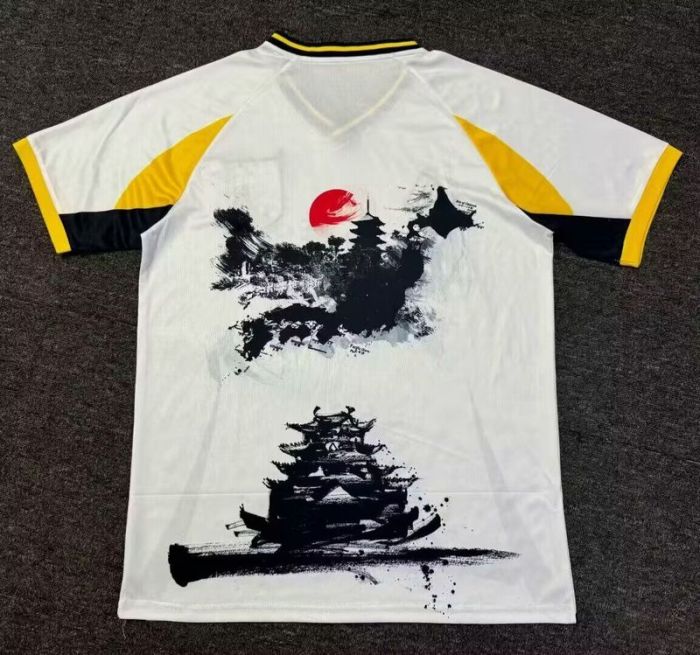 Fan Version Japan 2024 White/Black Comic Soccer Jersey Football Shirt