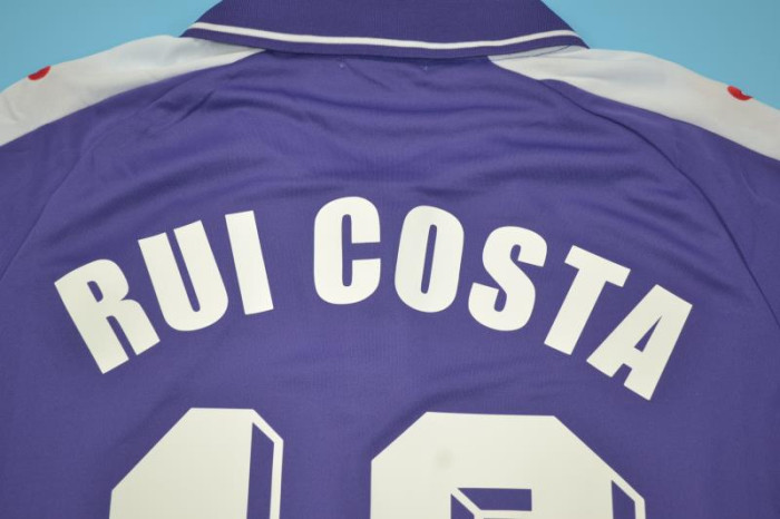Retro Jersey 1998-1999 Fiorentina RUI COSTA 10 Home Soccer Jersey Vintage Football Shirt