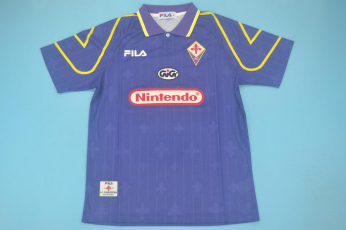Retro Jersey 1997-1998 Fiorentina BATISTUTA 9 Home Soccer Jersey Vintage Football Shirt