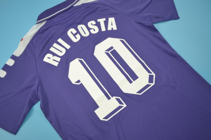 Retro Jersey 1998-1999 Fiorentina RUI COSTA 10 Home Soccer Jersey Vintage Football Shirt