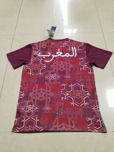 Fans Version 2025 Morocco Red Soccer Training Jersey Football Pre-match Shirt