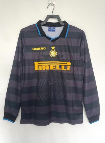 Retro Jersey Long Sleeve 1998-1999 Inter Milan Third Away Soccer Jersey Vintage Football Shirt
