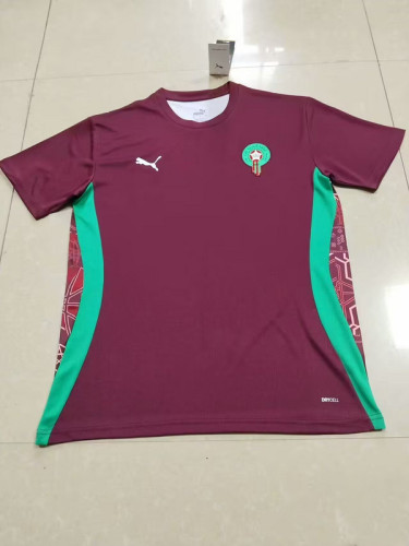Fans Version 2025 Morocco Red Soccer Training Jersey Football Pre-match Shirt