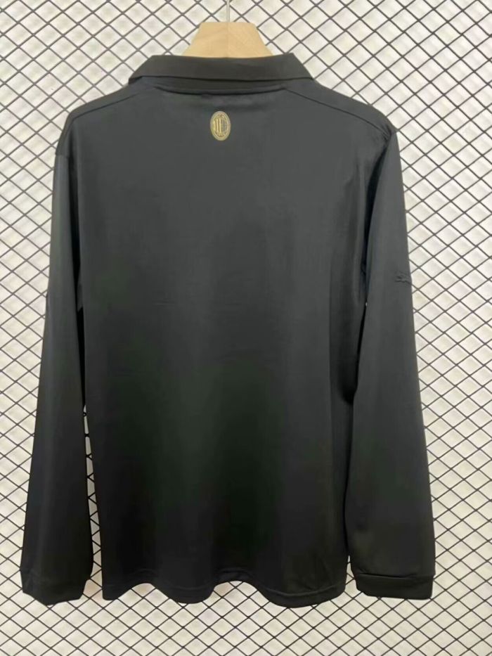 Long Sleeve 2024-2025 AC Milan 125th Anniversary Black Soccer Jersey AC Football Shirt