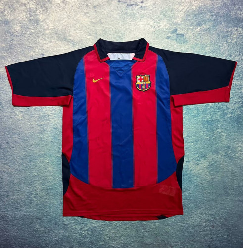 Retro Jersey 2003-2004 Barcelona Home Soccer Jersey Vintage Football Shirt
