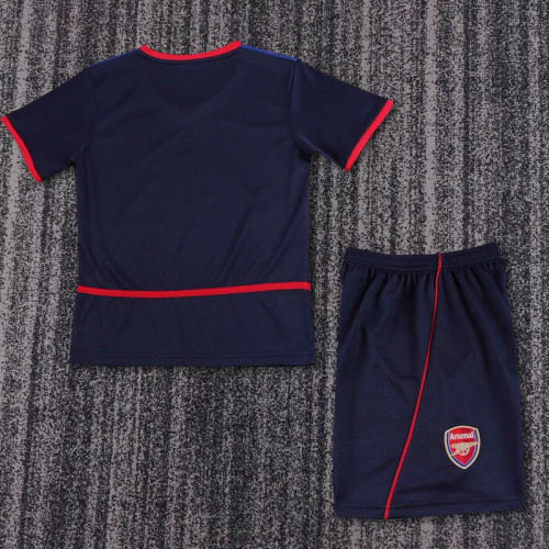 Retro Youth Uniform Kids Kit 2002-2003 Arsenal Away Blue Soccer Jersey Shorts Vintage Child Football Set
