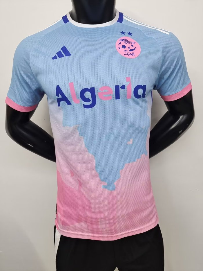 Player Version 2025 Algeria Blue/Pink Special Edition Soccer Jersey Football Shirt