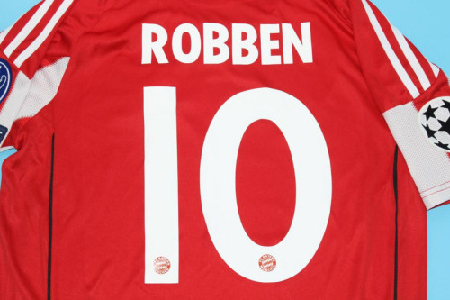 with UCL Patch Retro Jersey 2010-2011 Bayern Munich ROBBEN 10 Home Soccer Jersey Vintage Football Shirt