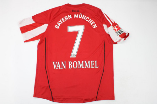 with Bundesliga Patch Retro Jersey 2010-2011 Bayern Munich VAN BOMMEL 7 Home Soccer Jersey Vintage Football Shirt