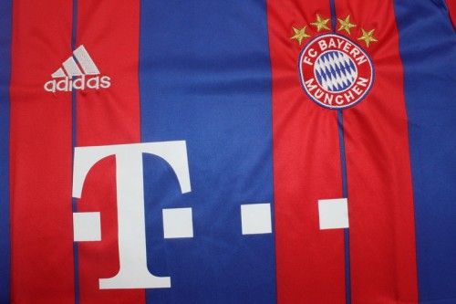 with Golden FIFA+Special Patch Retro Jersey 2014-2015 Bayern Munich Home Soccer Jersey Vintage Football Shirt