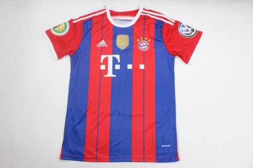with Golden FIFA+Special Patch Retro Jersey 2014-2015 Bayern Munich Home Soccer Jersey Vintage Football Shirt