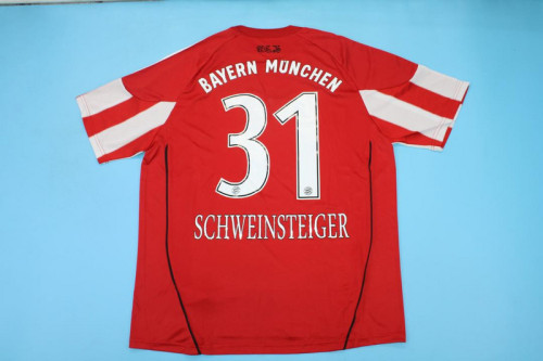 with Bundesliga Patch Retro Jersey 2010-2011 Bayern Munich SCHWEINSTEIGER 31 Home Soccer Jersey Vintage Football Shirt