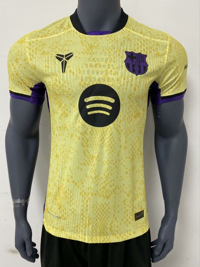 Barca Camisetas de Futbol Player Version 2024-2025 Barcelona X Kobe Yellow Soccer Jersey