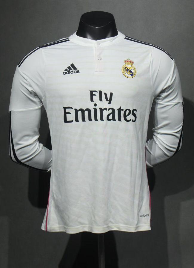 Player Version Retro Jersey Long Sleeve 2014-2015 Real Madrid Home Soccer Jersey Vintage Football Shirt