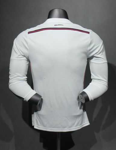 Player Version Retro Jersey Long Sleeve 2014-2015 Real Madrid Home Soccer Jersey Vintage Football Shirt