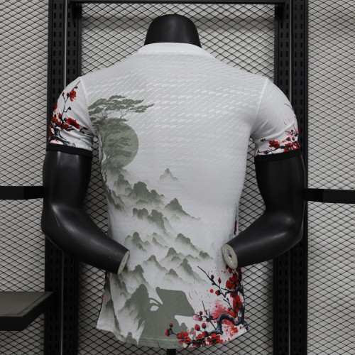 Player Version Japan 2024 White Comic Version Soccer Jersey Football Shirt