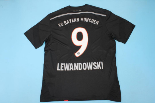 with Bundesliga Patch Retro Jersey 2014-2015 Bayern Munich LEWANDOWSKI 9 Away Black Soccer Jersey Vintage Football Shirt