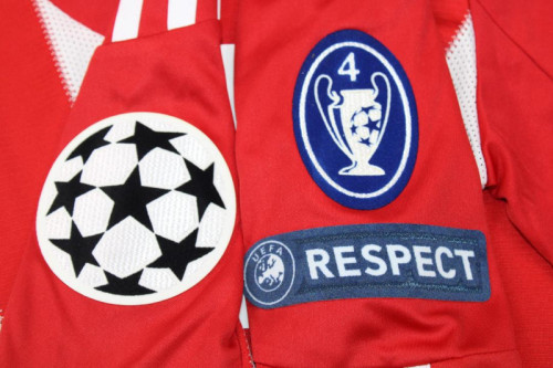 with UCL Patch Retro Jersey Long Sleeve 2010-2011 Bayern Munich Home Soccer Jersey Vintage Football Shirt