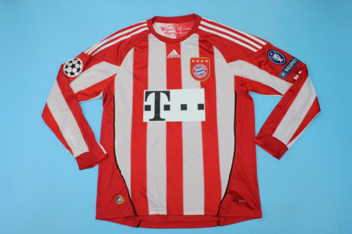 with UCL Patch Retro Jersey Long Sleeve 2010-2011 Bayern Munich Home Soccer Jersey Vintage Football Shirt
