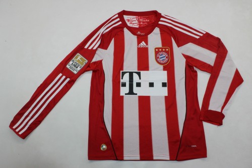 with Bundesliga Patch Retro Jersey Long Sleeve 2010-2011 Bayern Munich Home Soccer Jersey Vintage Football Shirt
