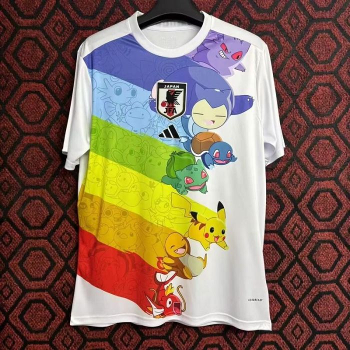Fan Version Japan 2024 White/Colorful Cartoon Version Comic Soccer Jersey Football Shirt
