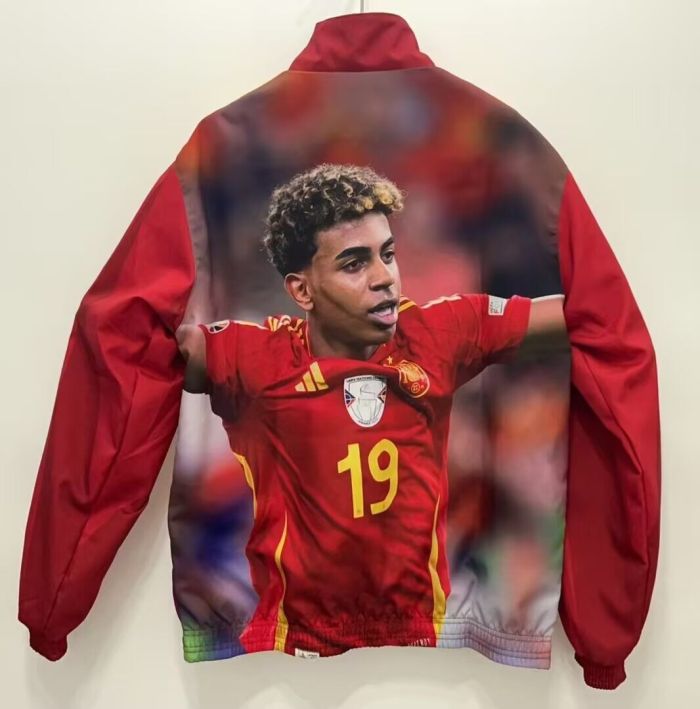 2024 Spain Champion Trench Coat Soccer Reversible Windbreaker Jacket Football Jacket