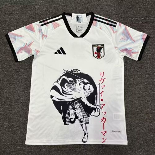 Fan Version Japan 2024 White/Black Comic Soccer Jersey Football Shirt