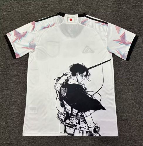 Fan Version Japan 2024 White/Black Comic Soccer Jersey Football Shirt