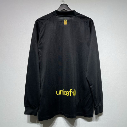 Retro Jersey Long Sleeve 2011-2012 Barcelona Away Black Soccer Jersey Vintage Football Shirt
