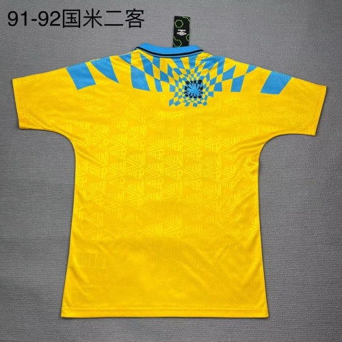 Retro Jersey 1991-1992 Inter Milan Third Away Yellow Soccer Jersey Vintage Football Shirt