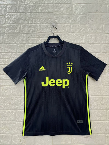 Retro Jersey 2018-2019 Juventus Third Away Black Soccer Jersey Vintage Football Shirt
