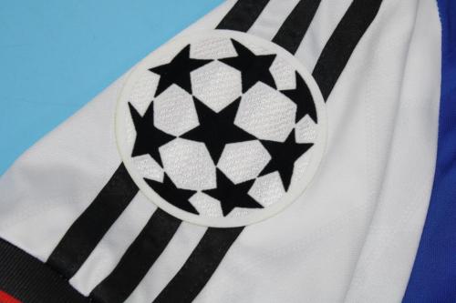 with UCL Patch Retro Jersey 1995-1996 Bayern Munich Away White Soccer Jersey Vintage Football Shirt